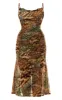 Plus Multi Abstract Snake Print Double Layer Mesh Cowl Midi Dress sold by Pretty Little Thing