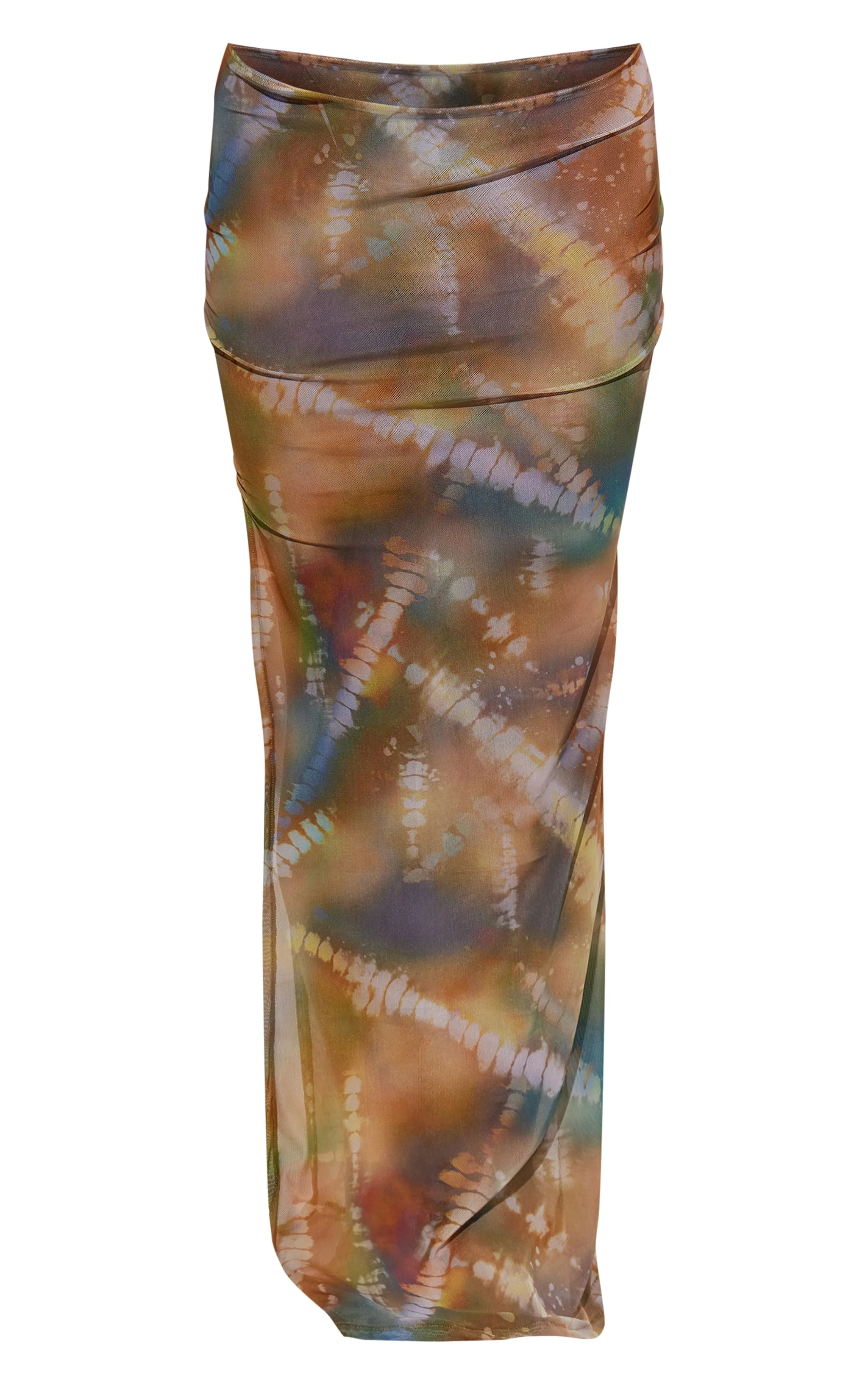 Multi Abstract Print Mesh Maxi Beach Skirt sold by Pretty Little Thing product image thumbnail 5