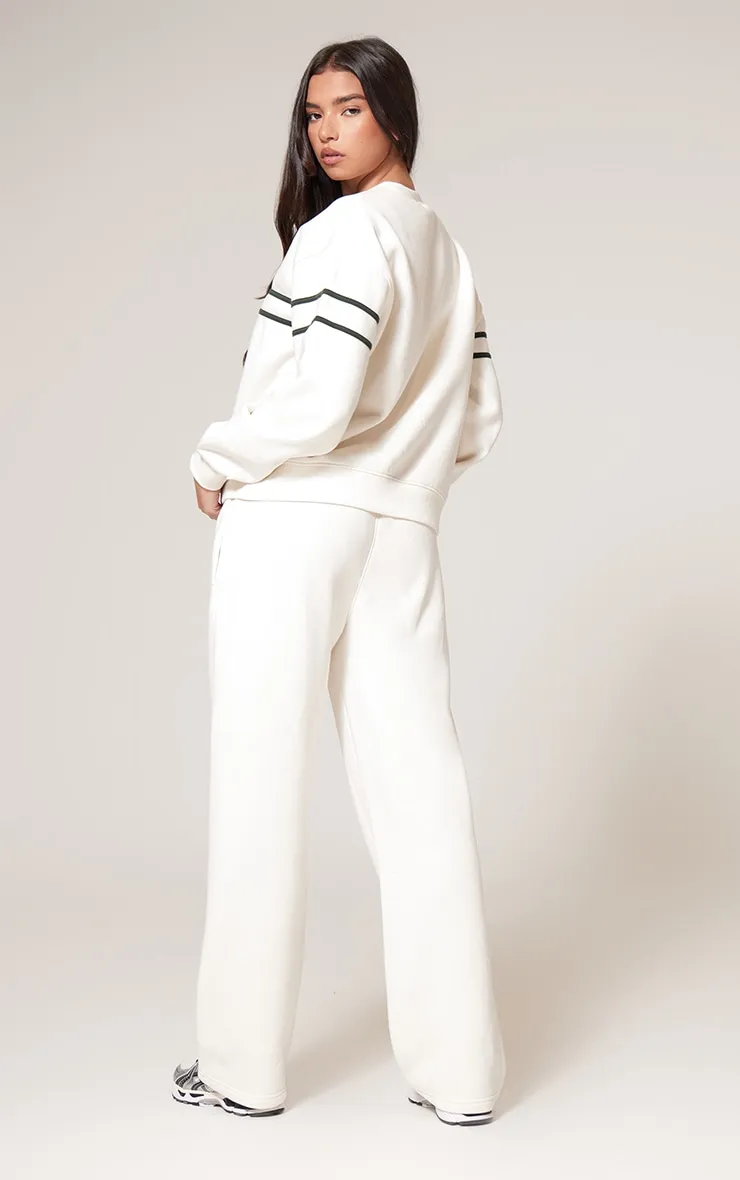 PRETTYLITTLETHING Cream Contrast Print Wide Leg Joggers sold by Pretty Little Thing product image thumbnail 3