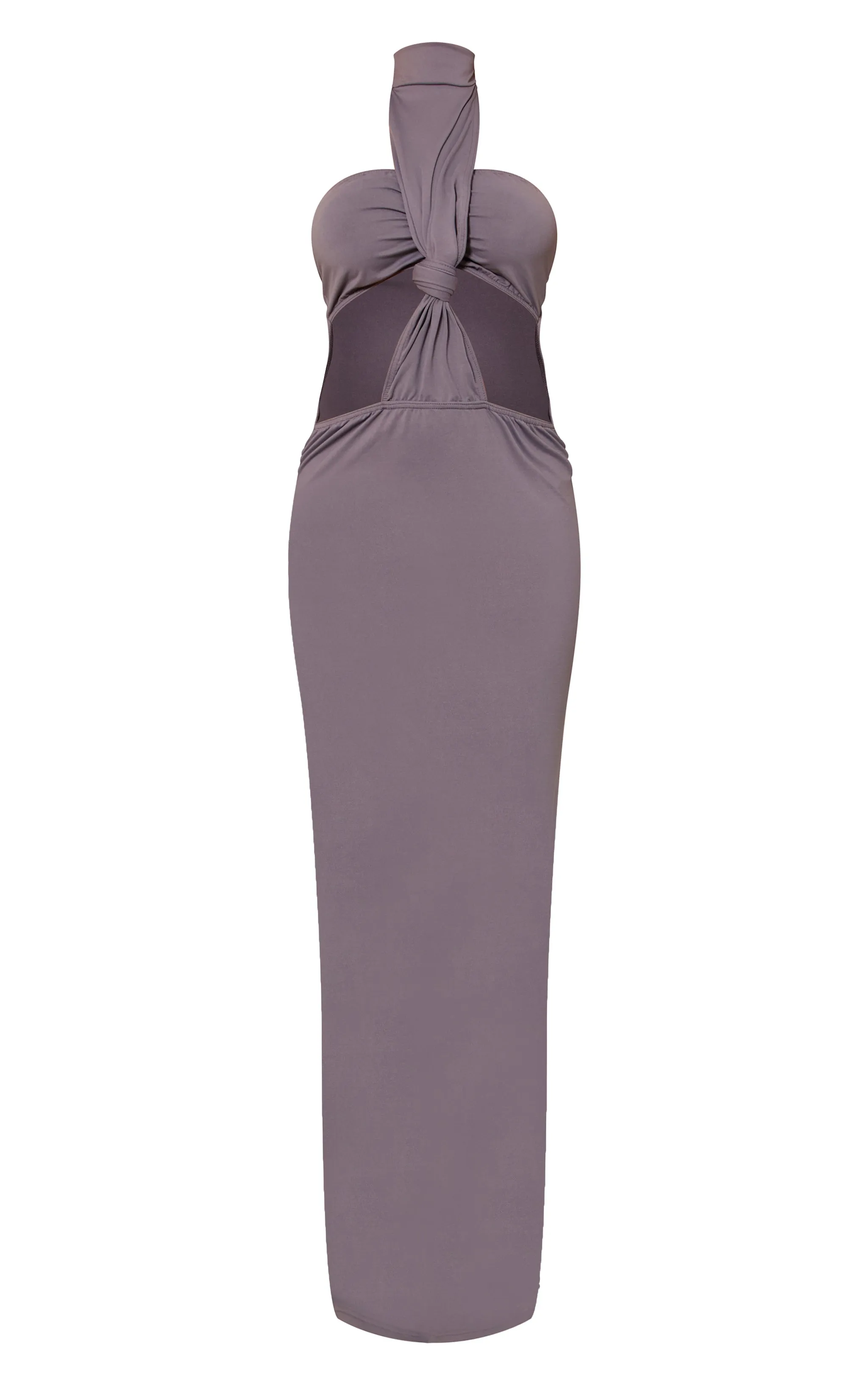Charcoal Soft Touch High Neck Bandeau Maxi Dress sold by Pretty Little Thing product image thumbnail 5