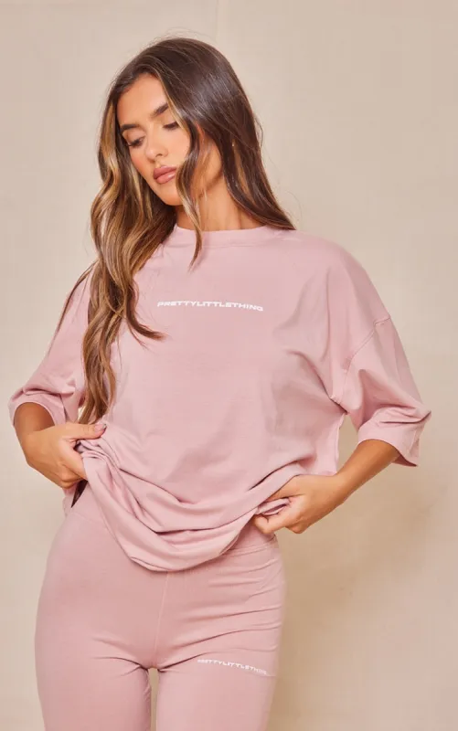 PRETTYLITTLETHING Light Pink Printed Oversized T-shirt sold by Pretty Little Thing