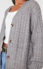 Charcoal Grey Marl Cable Knit Button Up Oversized Cardigan sold by Pretty Little Thing