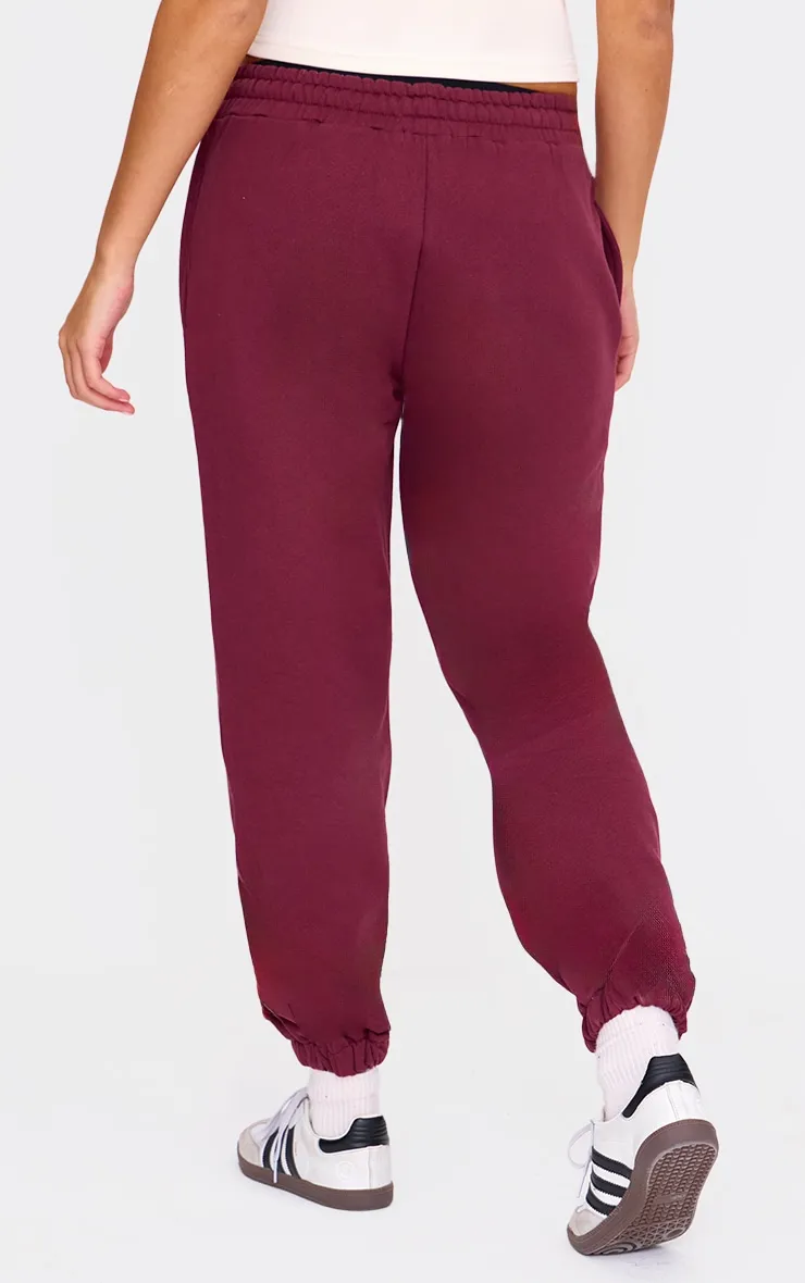 Burgundy Premium Cuffed Joggers sold by Pretty Little Thing product image thumbnail 3