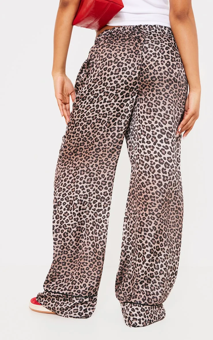 Leopard Printed Satin Wide Leg Trousers sold by Pretty Little Thing product image thumbnail 3