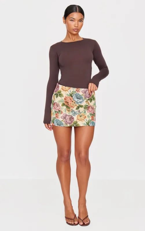 Multi Floral Twill A Line Mini Skirt sold by Pretty Little Thing