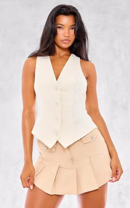 Cream Side Tie Waistcoat sold by Pretty Little Thing