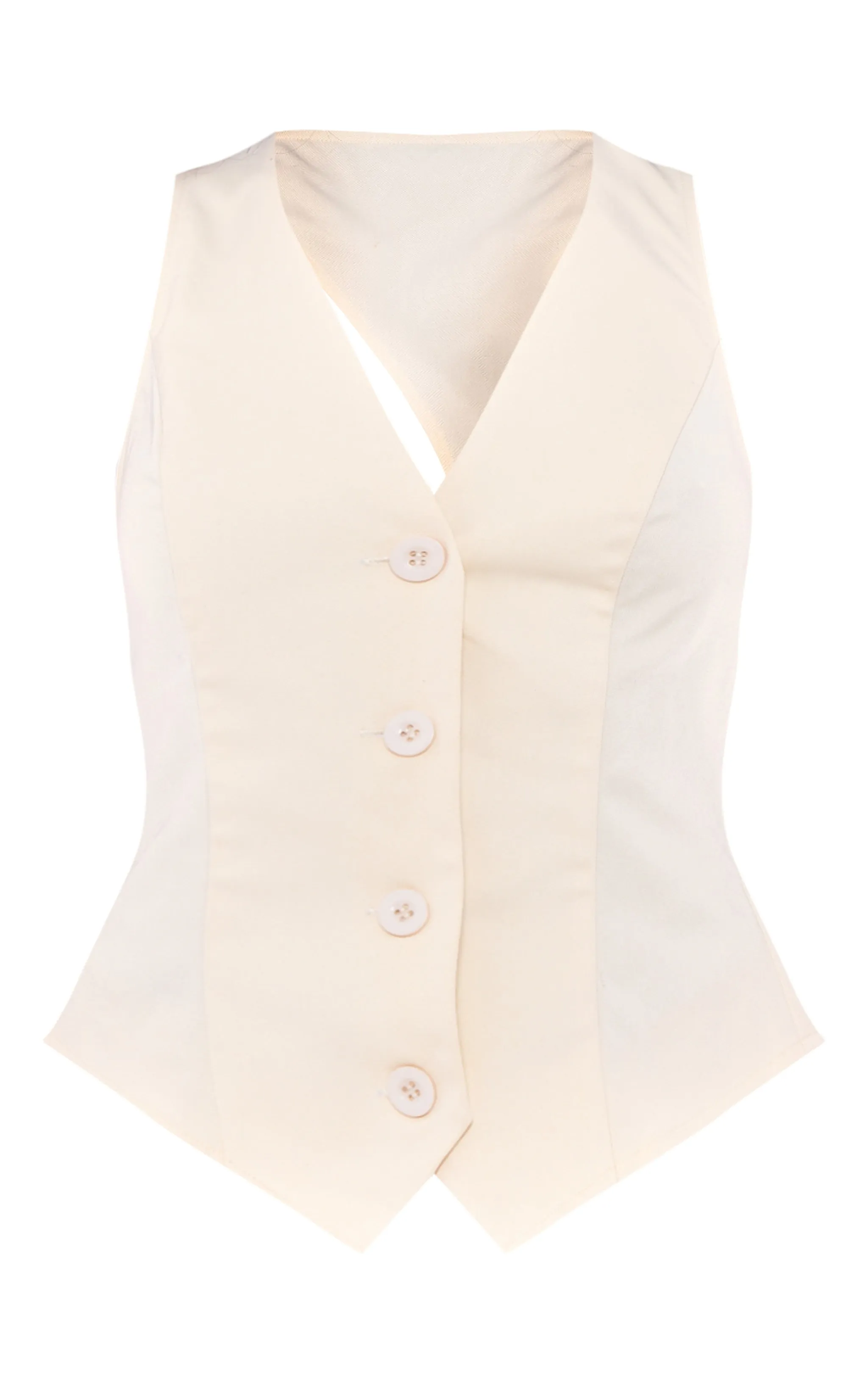 Cream Side Tie Waistcoat sold by Pretty Little Thing product image thumbnail 5