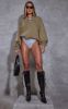 Black PU Zip Detail Point Toe Mid Heeled Knee Boots sold by Pretty Little Thing