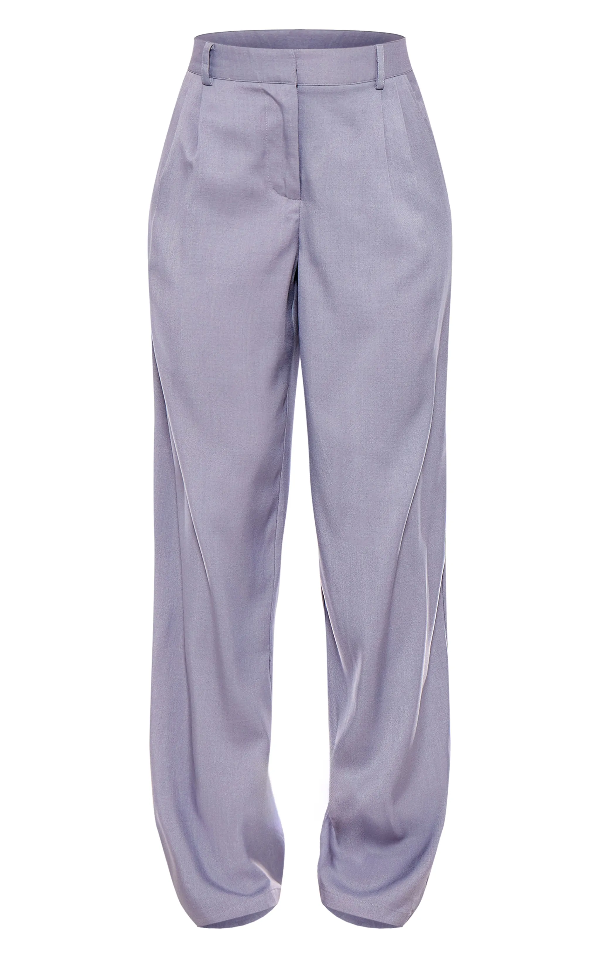 Grey Woven Tailored Pleated Wide Leg Trousers sold by Pretty Little Thing product image thumbnail 5