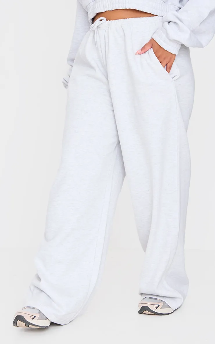 Plus Grey Premium Thin Waistband Straight Leg Sweat Joggers sold by Pretty Little Thing product image thumbnail 2