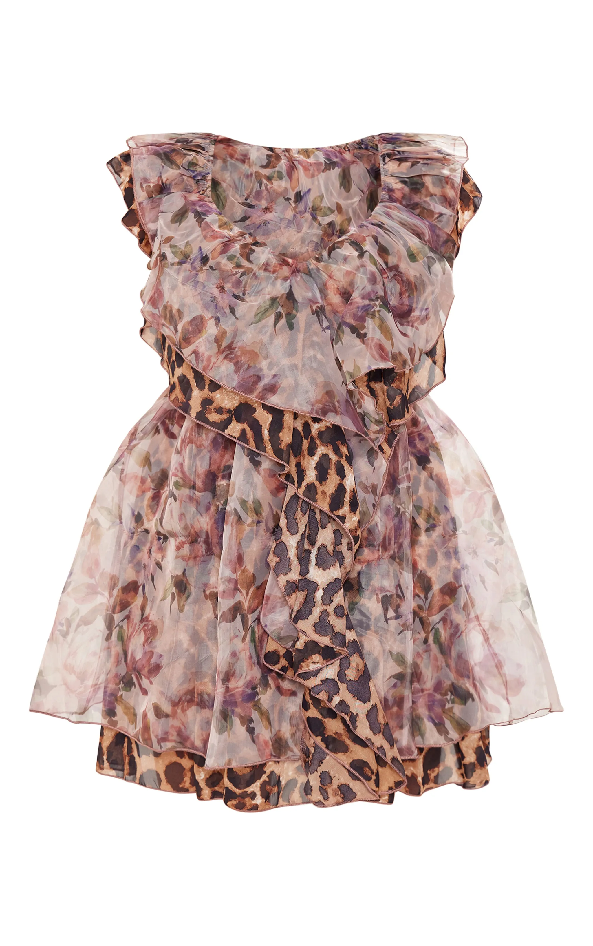 Plus Light Pink Floral Chiffon Frill Micro Mini Dress sold by Pretty Little Thing product image thumbnail 5