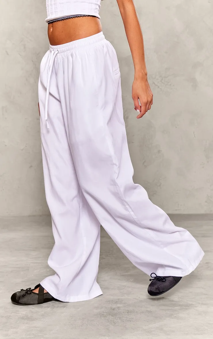 Petite White Peach Skin Cargo Trousers sold by Pretty Little Thing product image thumbnail 2