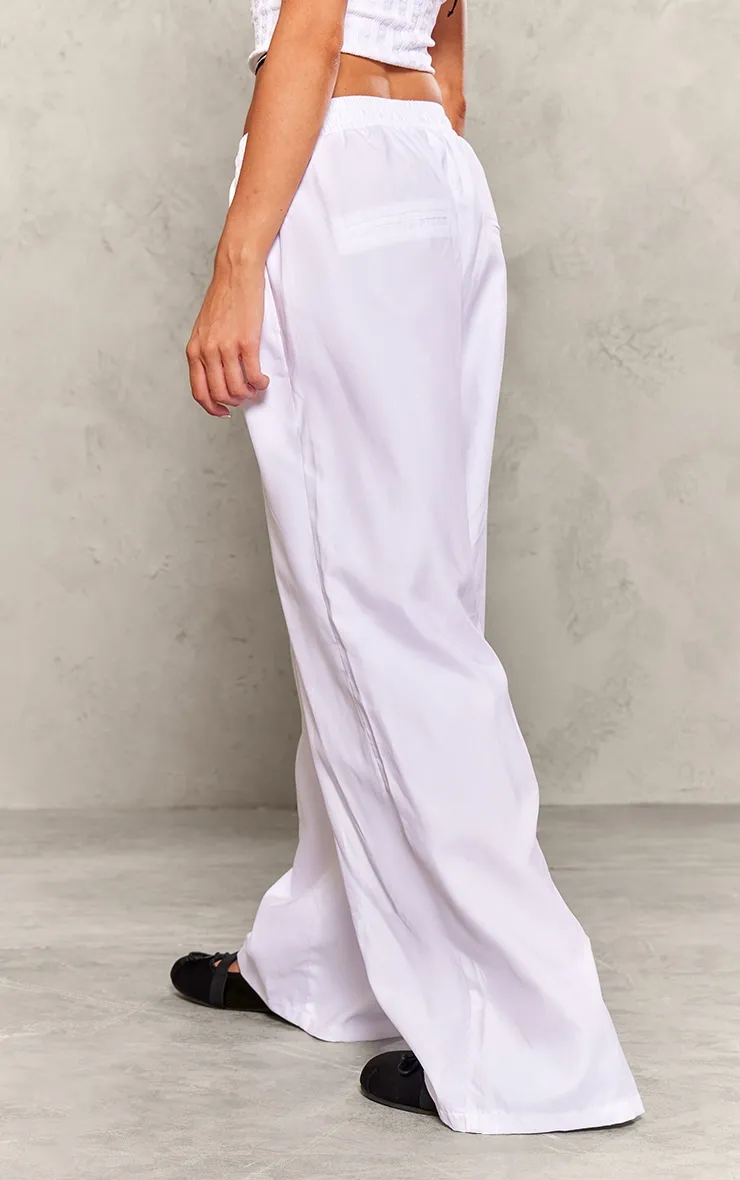 Petite White Peach Skin Cargo Trousers sold by Pretty Little Thing product image thumbnail 3