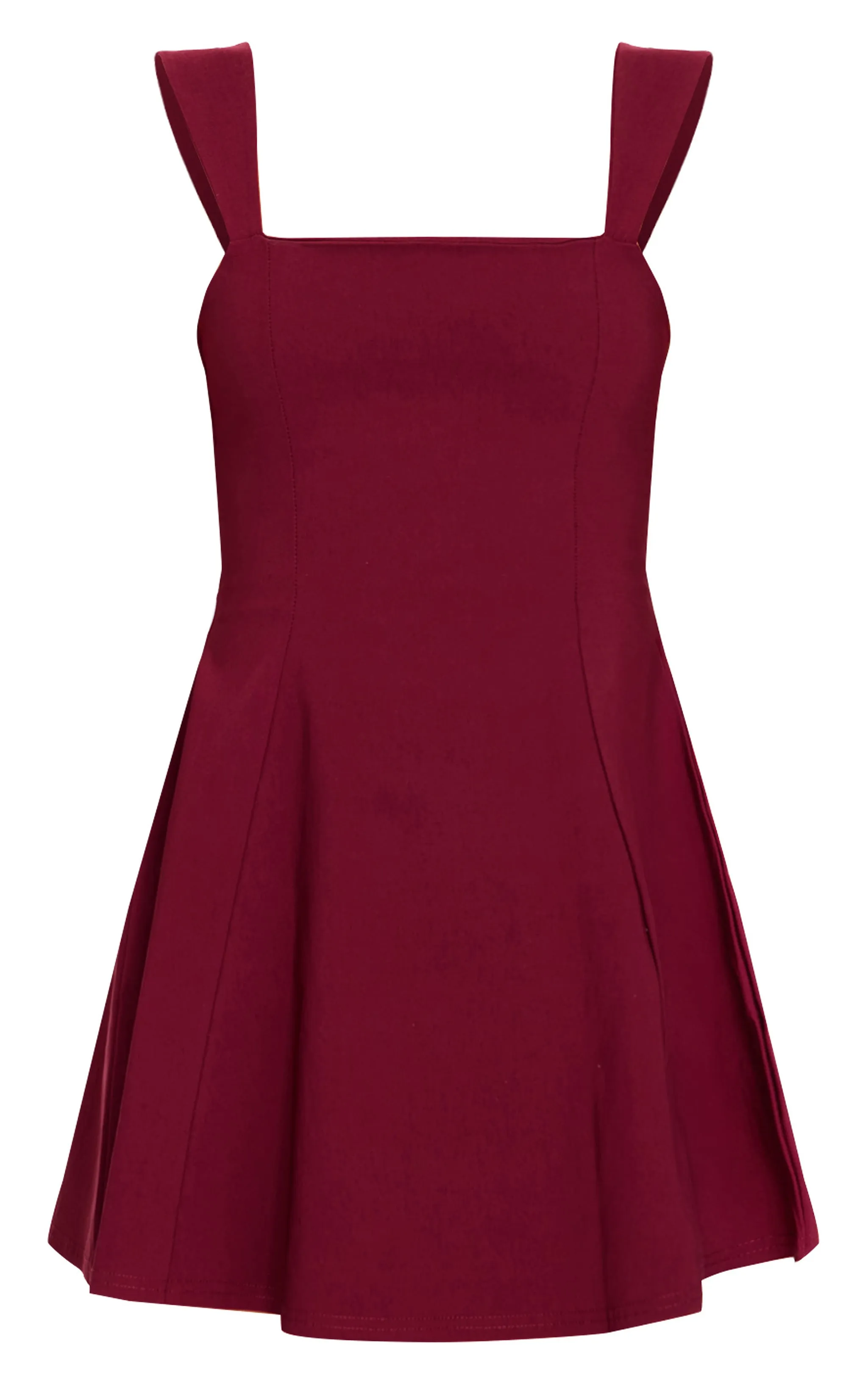 Burgundy Stretch Woven Shift Dress sold by Pretty Little Thing product image thumbnail 5