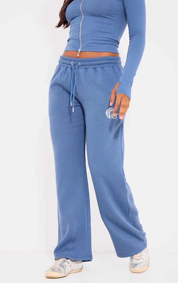 PRETTYLITTLETHING Blue Embroidered Graphic Wide Leg Joggers sold by Pretty Little Thing product image thumbnail 2