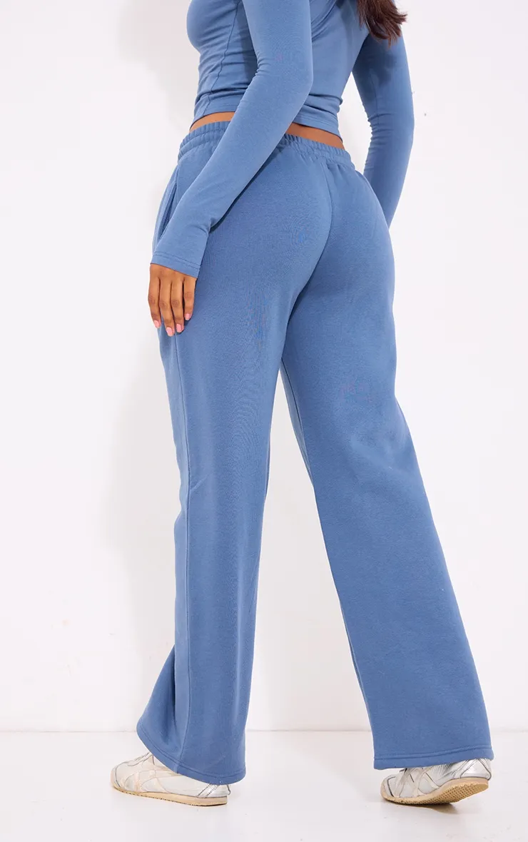 PRETTYLITTLETHING Blue Embroidered Graphic Wide Leg Joggers sold by Pretty Little Thing product image thumbnail 3