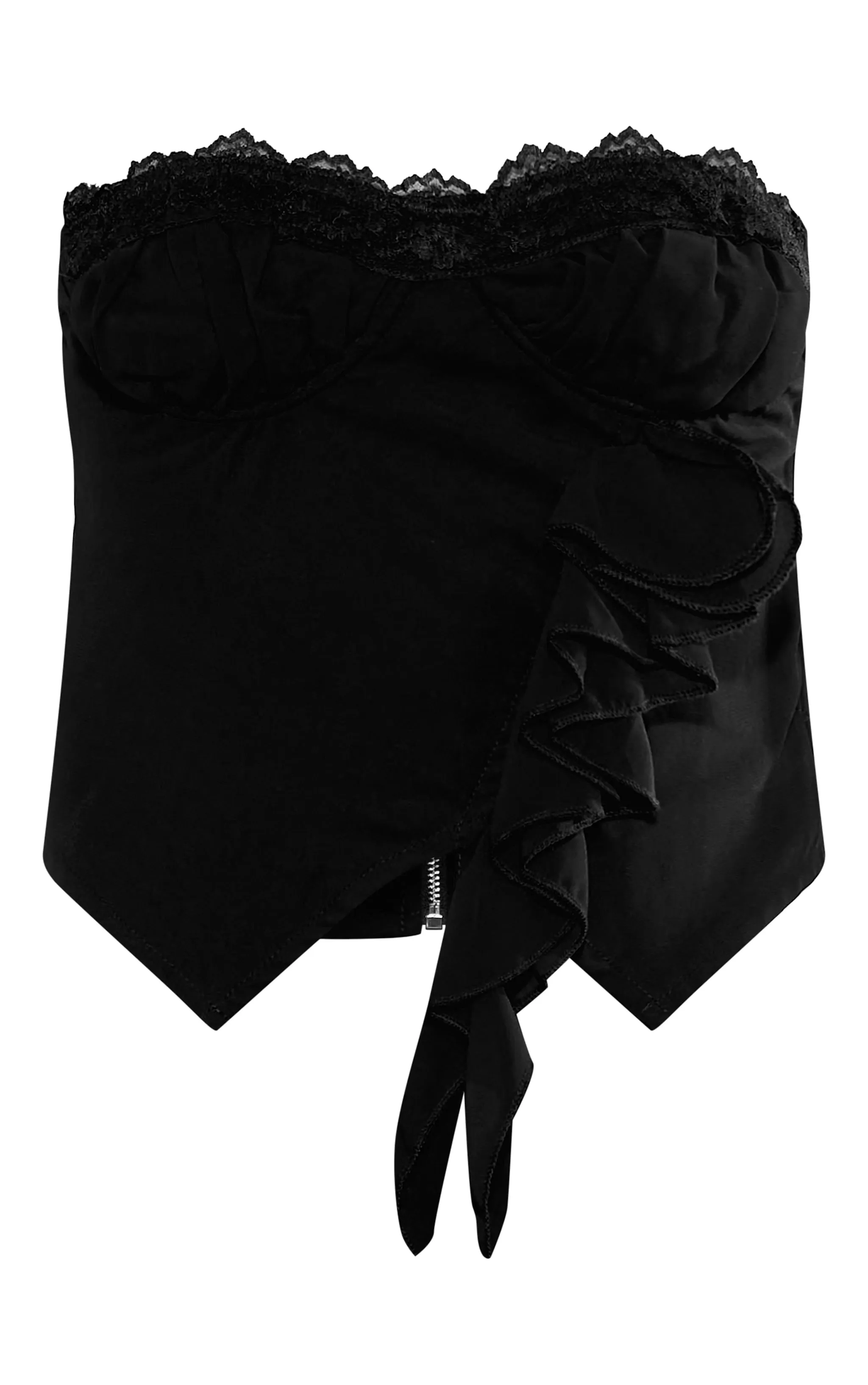 Black Chiffon Lace Trim Bandeau Corset sold by Pretty Little Thing product image thumbnail 5