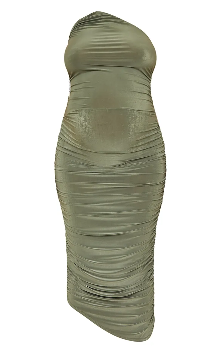Maternity Sage Green Slinky One Shoulder Maxi Dress sold by Pretty Little Thing product image thumbnail 5