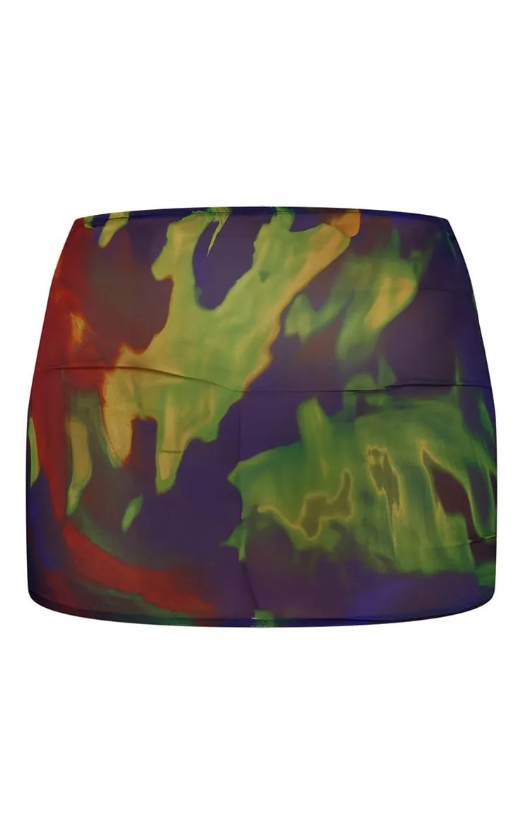 Blue Abstract Printed Chiffon Micro Mini Skirt sold by Pretty Little Thing product image thumbnail 4