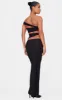 Black Double Slinky Extreme Cut Out Maxi Dress sold by Pretty Little Thing