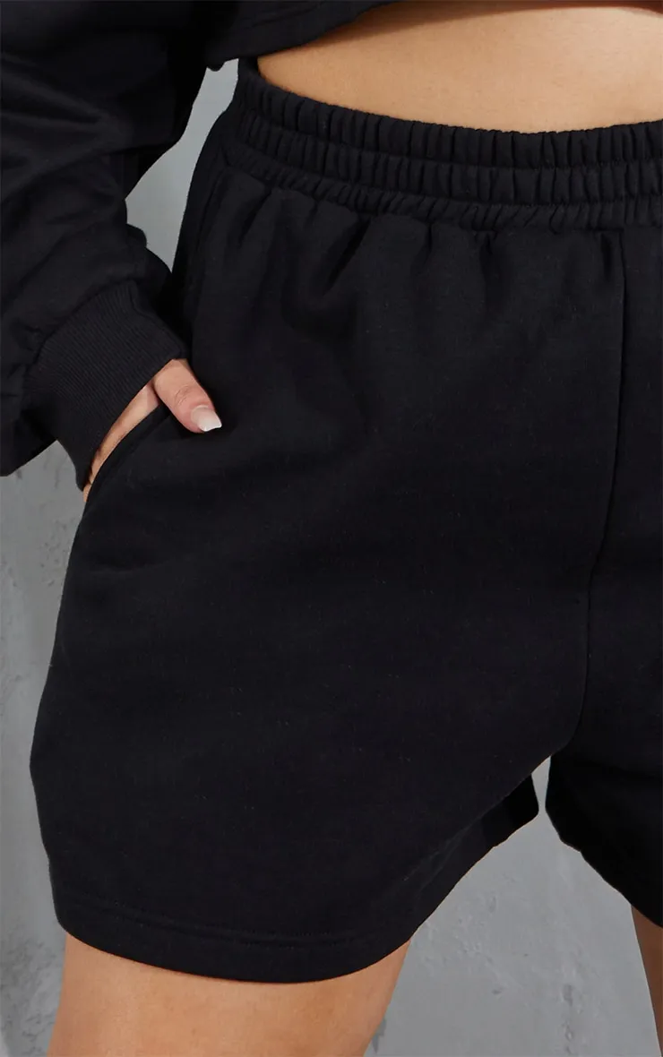 Plus Black Elasticated Waist Sweat Shorts sold by Pretty Little Thing product image thumbnail 4