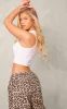 White Slinky Racer Crop Top, White sold by Pretty Little Thing