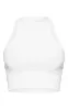 White Slinky Racer Crop Top, White sold by Pretty Little Thing
