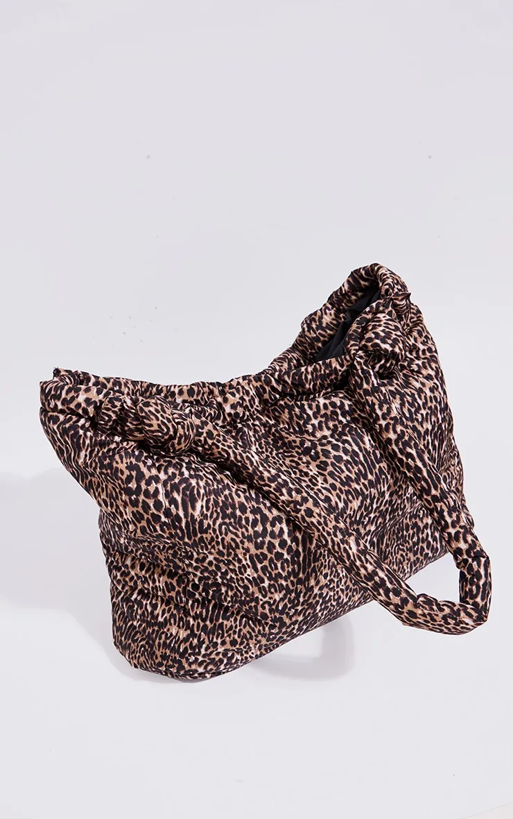 Leopard Print Nylon Padded Tube Handle Tote Bag sold by Pretty Little Thing product image thumbnail 2