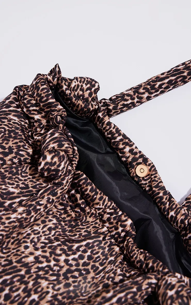 Leopard Print Nylon Padded Tube Handle Tote Bag sold by Pretty Little Thing product image thumbnail 3