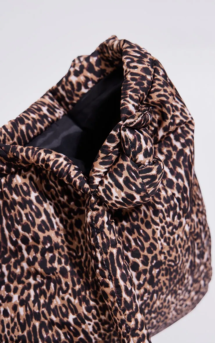 Leopard Print Nylon Padded Tube Handle Tote Bag sold by Pretty Little Thing product image thumbnail 4