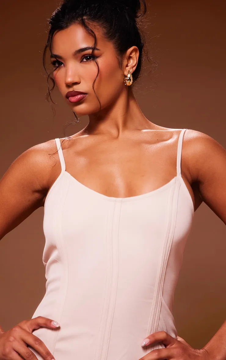 Nude Binding Detail Strappy Mini Dress sold by Pretty Little Thing product image thumbnail 4