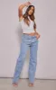 Light Blue Wash Diamante Straight Leg Jeans sold by Pretty Little Thing
