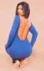 Blue Tinsel Knit Open Back Maxi Dress sold by Pretty Little Thing