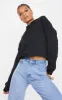 Black Over sized Crop Hoodie sold by Pretty Little Thing