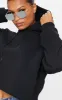 Black Over sized Crop Hoodie sold by Pretty Little Thing