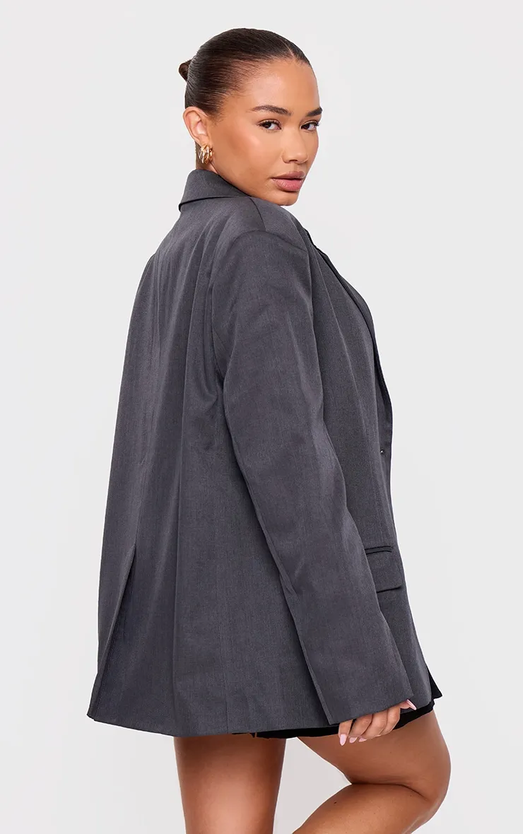 Petite Charcoal Woven Oversized Blazer sold by Pretty Little Thing product image thumbnail 2