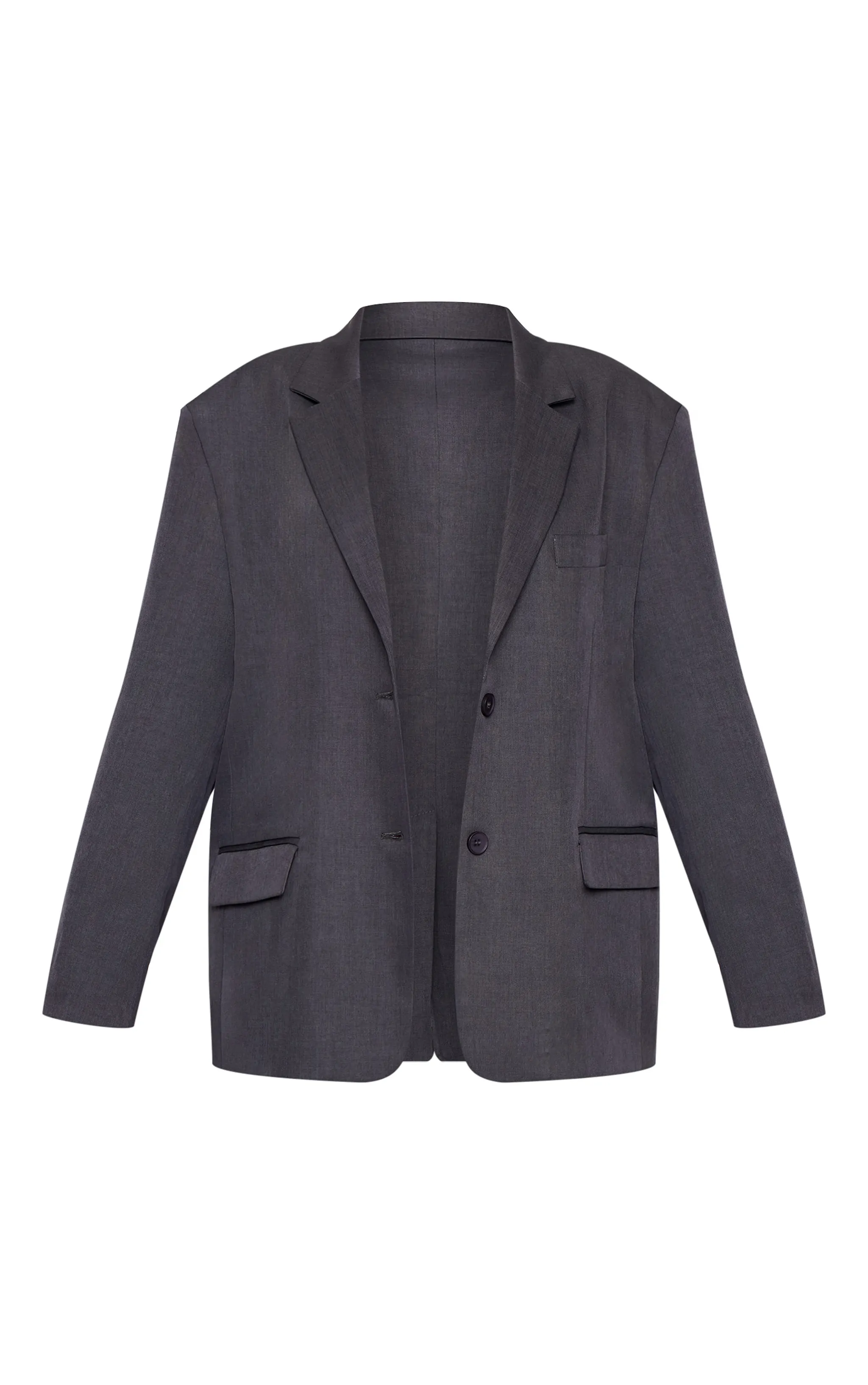Petite Charcoal Woven Oversized Blazer sold by Pretty Little Thing product image thumbnail 5