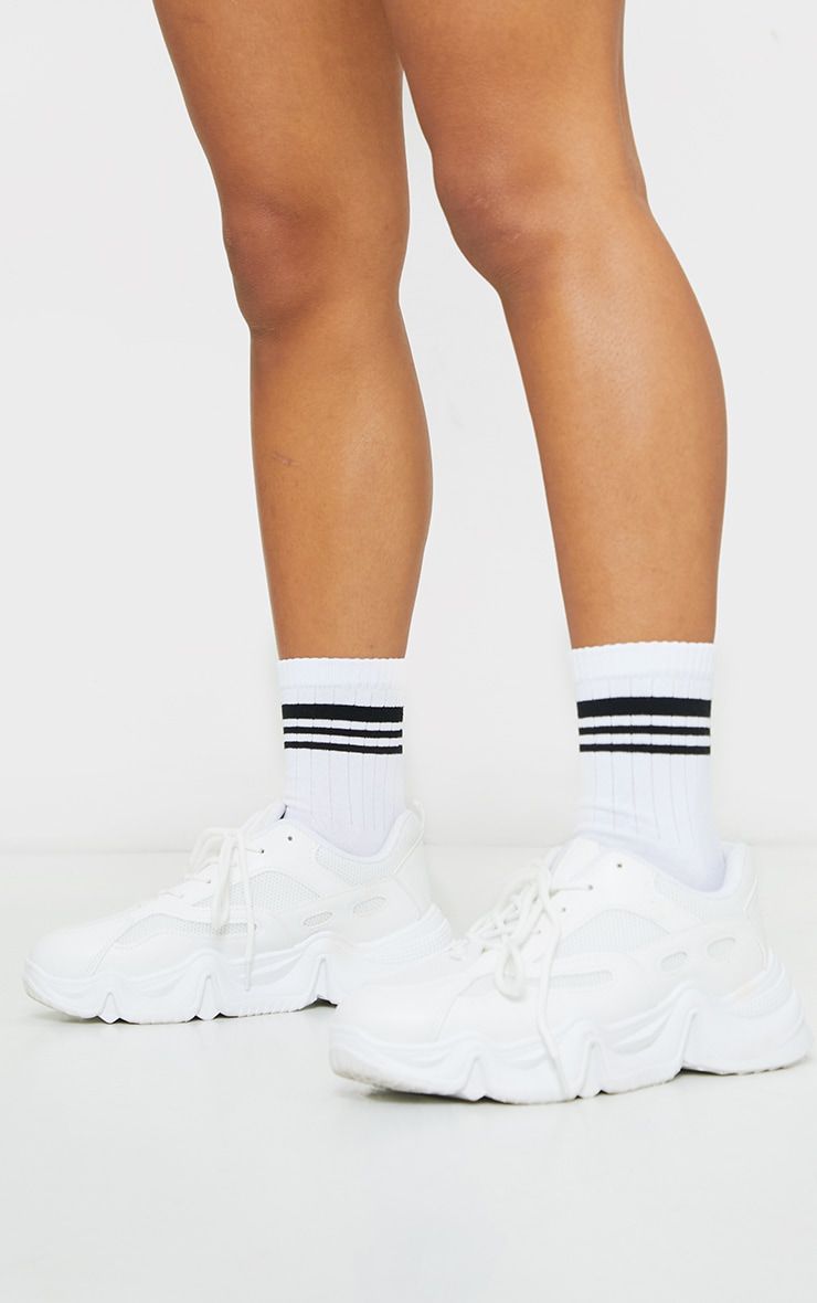 White Stripe Sports Socks sold by Pretty Little Thing product image thumbnail 2