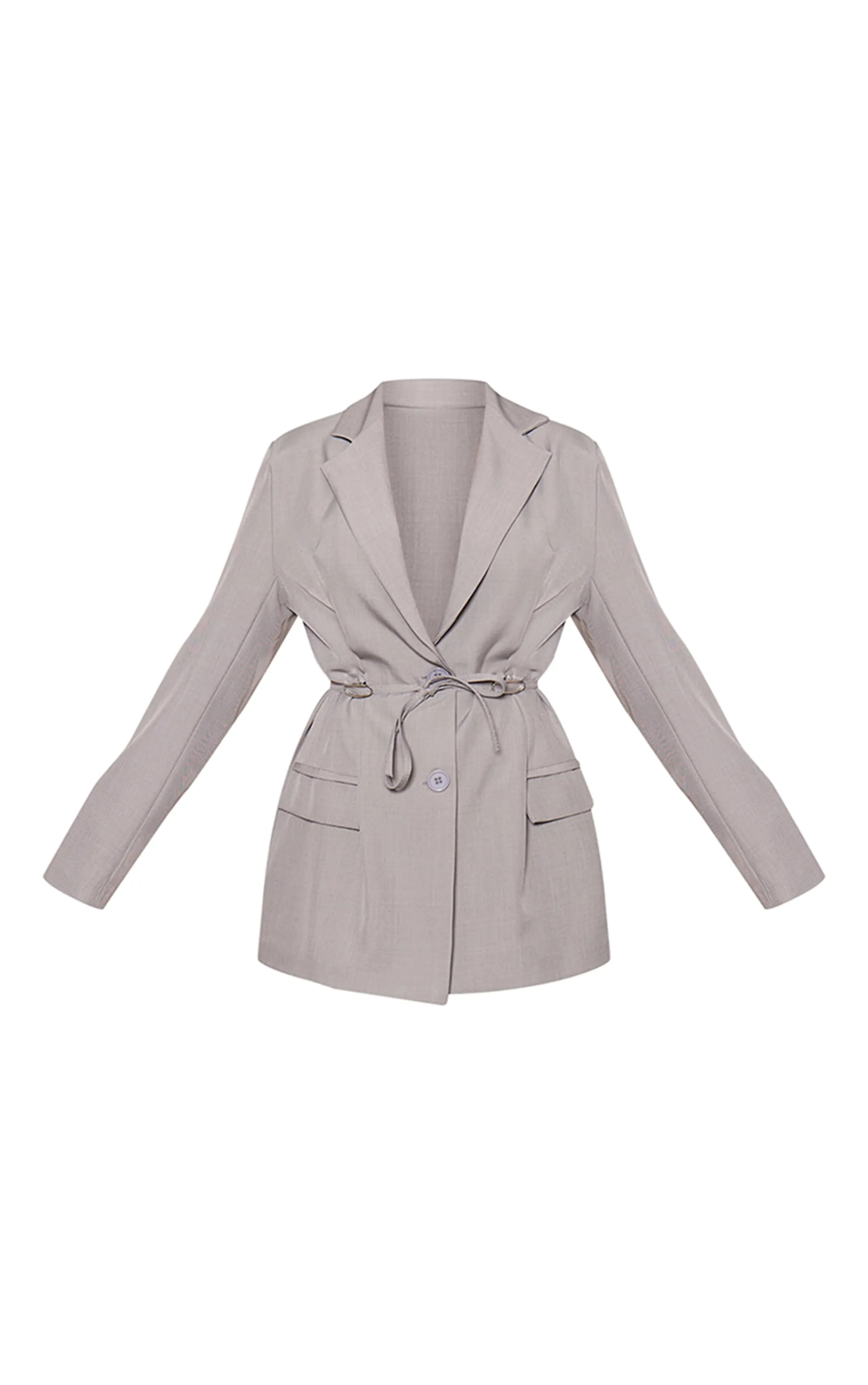 Grey Tie Front Bow Detail Blazer sold by Pretty Little Thing product image thumbnail 5