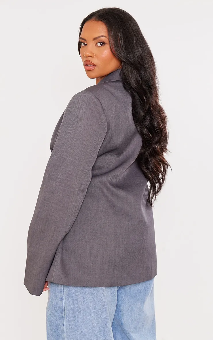 Plus Charcoal Lace Up Waist Blazer sold by Pretty Little Thing product image thumbnail 2