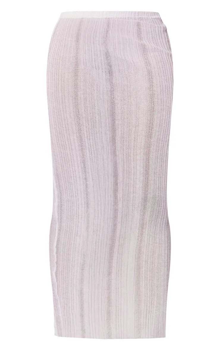 White Sheer Knit Low Rise Maxi Skirt sold by Pretty Little Thing product image thumbnail 5