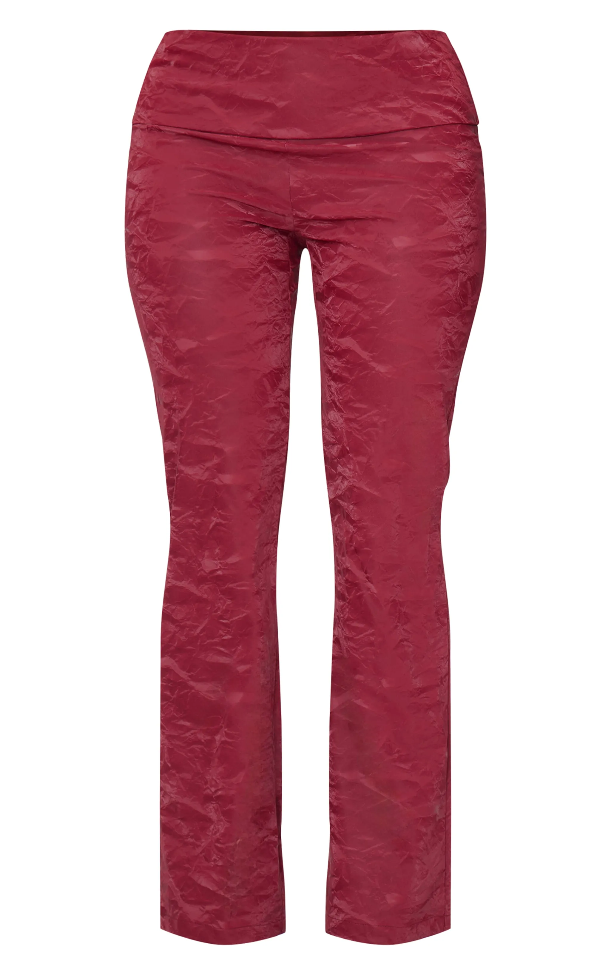 Shape Burgundy Washed Faux Leather Panel Detail Trousers sold by Pretty Little Thing product image thumbnail 5