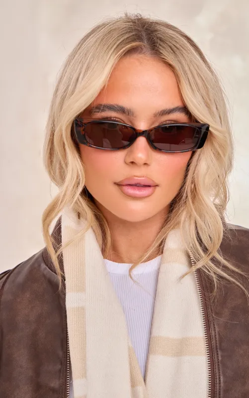 Tortoiseshell Cat Eye Slim Sunglasses sold by Pretty Little Thing