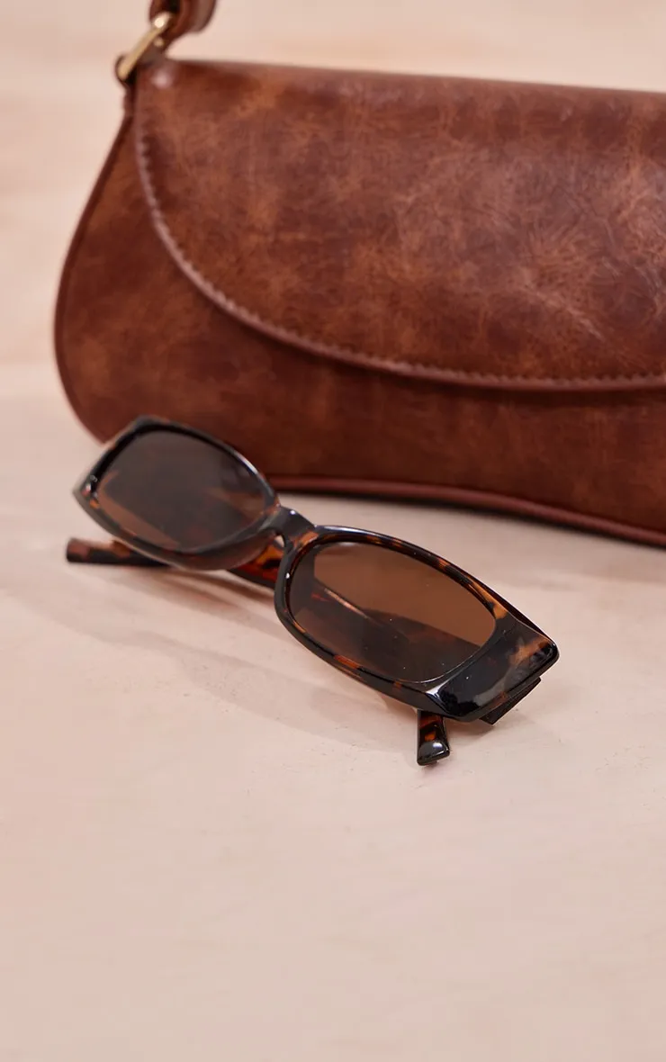 Tortoiseshell Cat Eye Slim Sunglasses sold by Pretty Little Thing product image thumbnail 2