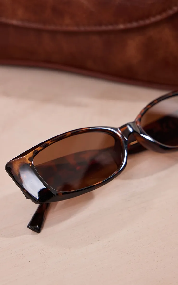 Tortoiseshell Cat Eye Slim Sunglasses sold by Pretty Little Thing product image thumbnail 3