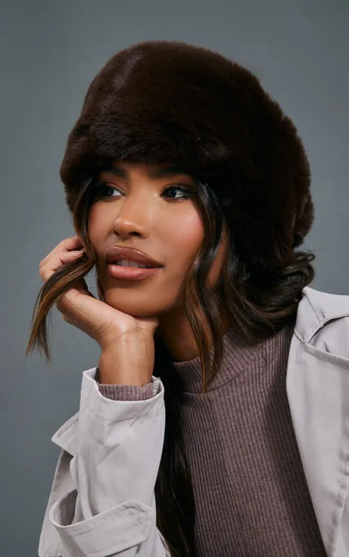 Chocolate Soft Faux Fur Headband sold by Pretty Little Thing