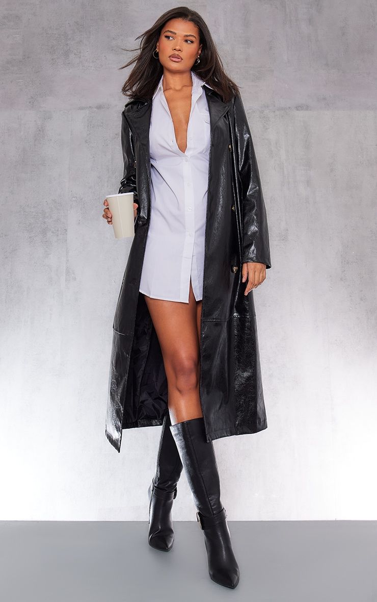 White Bell Cuff Oversized Shirt Dress sold by Pretty Little Thing product image thumbnail 3