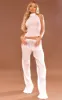 White Plisse Woven Wide Leg Trousers sold by Pretty Little Thing