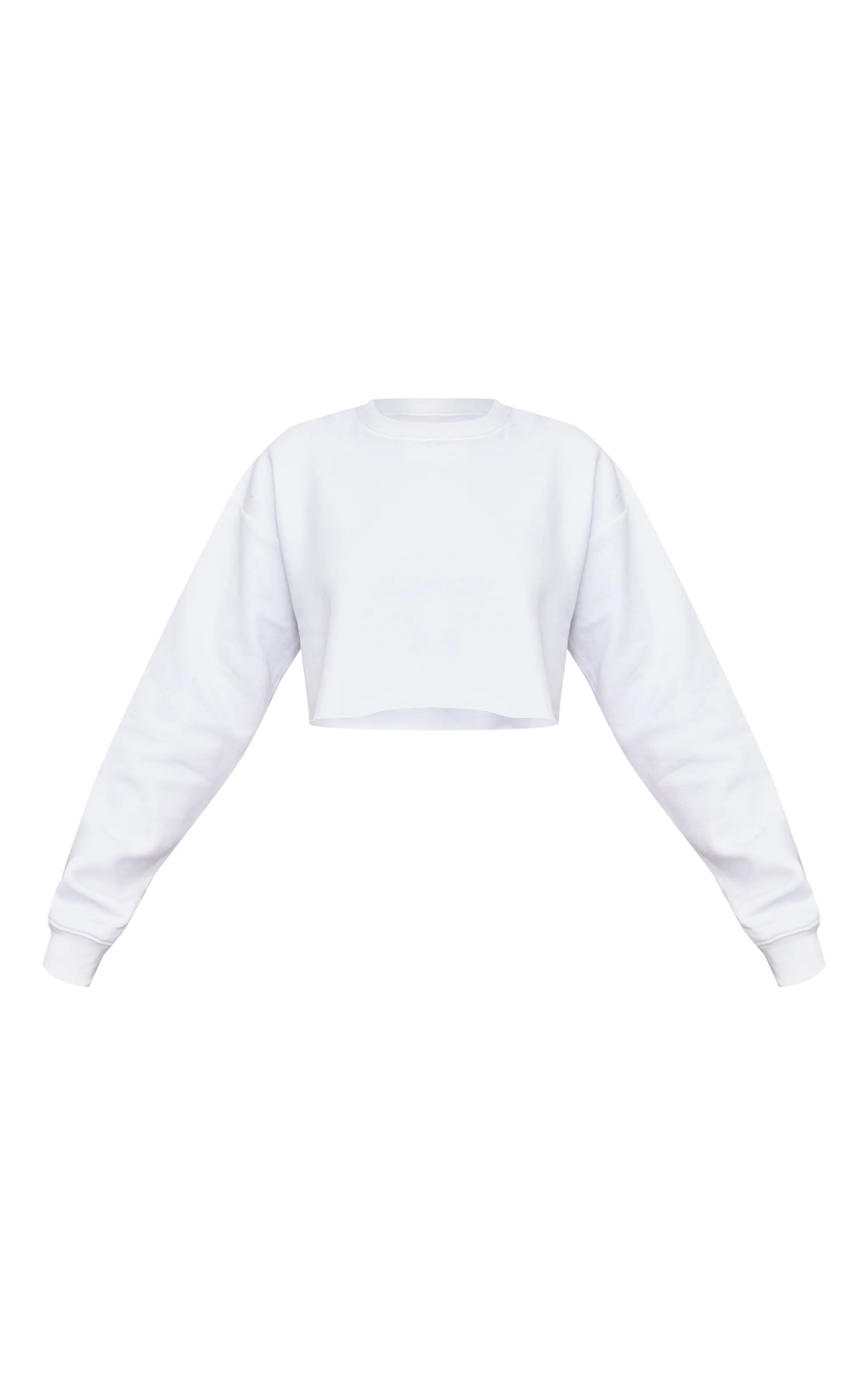 White Crop Oversized Fit Sweatshirt sold by Pretty Little Thing product image thumbnail 5