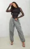 Black Mesh Ruched Long Sleeve Crew Neck Bodysuit sold by Pretty Little Thing